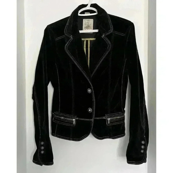 Guess Black Velvet Jacket - Picture 1 of 16